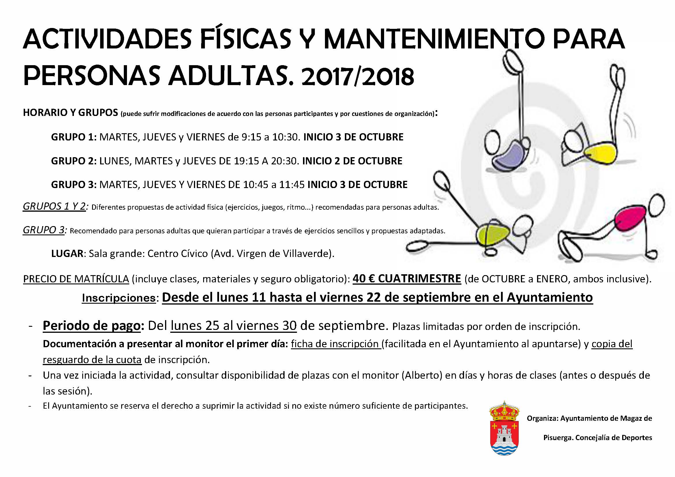 Actividades físicas y mantenimietno para personas adultas 2017/2018