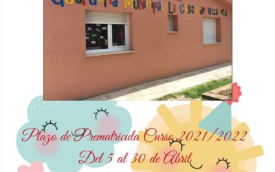Plazo de prematrícula curso 2021-2022 Guardería – La Casita de Villaverde
