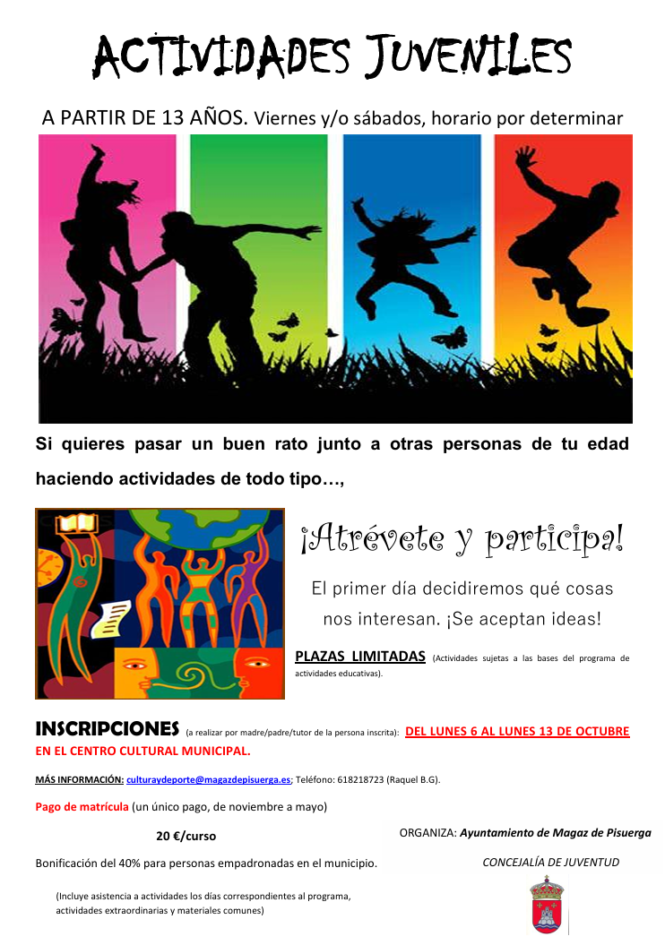 “Actividades educativas” destinadas a infancia-juventud 2025/2026