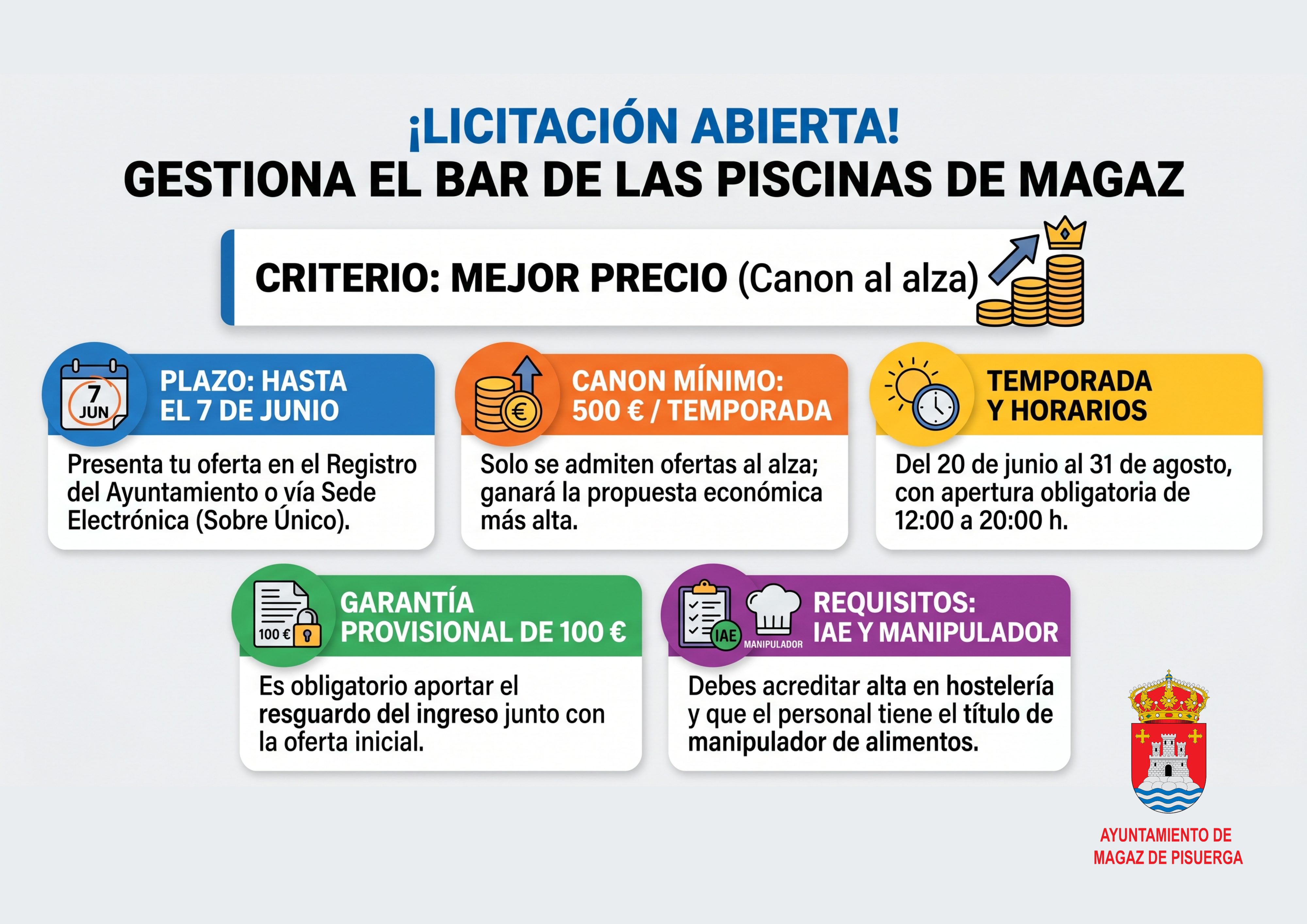 🏊♂️🍹 ¡LICITACIÓN ABIERTA! Gestión del Bar de las Piscinas