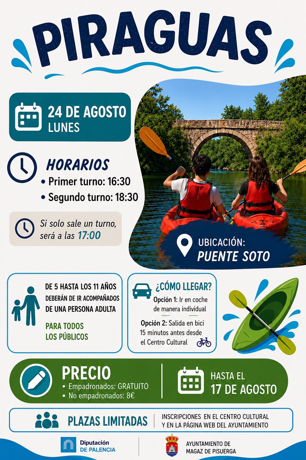 ¡AL AGUA! DISFRUTA DE UNA TARDE DE PIRAGUAS EN MAGAZ 🚣‍♂️💦